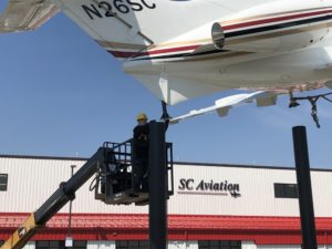 Hawker 700 Jet on Poles. Static Display