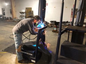 Mobile welding repair for Volleyball Stands