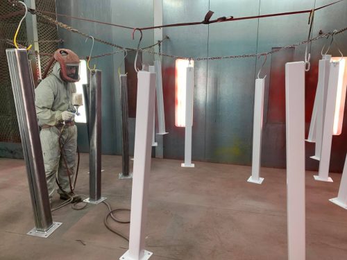 Custom-Safety-Bullards-Painted-Yellow